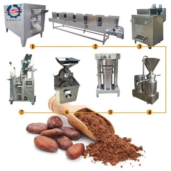 Industrial Cocoa Powder Processing Machine Cacao Bean Roasting Peeling Machinery