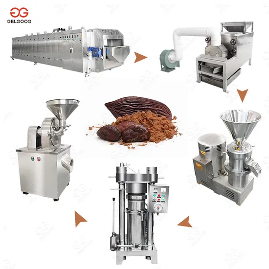 1000 Kg/H Industrial Cocoa Bean Roasting Grinding Machine Cocoa Powder Processing Machine