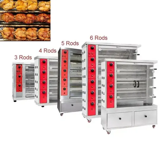 3 6 9 Rods Online Shopping 15 to 45 PCS Chicken Gas Grill Rotisserie Rotissoire