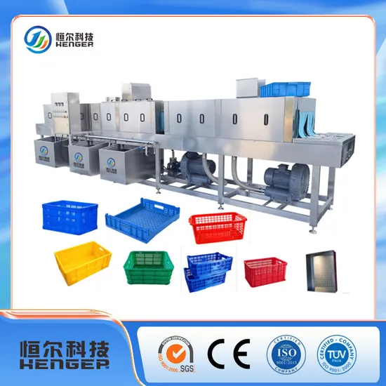 Automatic Industrial Tunnel High Pressure Plastic Crate Washing Box/Plate/Pallet/Basket/Egg Tray/Crate Washer for Various Industries