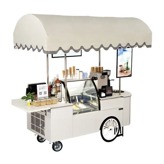 Prosky Mexican Mobile Outdoor Gelato Ice Friend Cream Food Bike Food Push Vending Truck Cart with Display Freezer for Sale