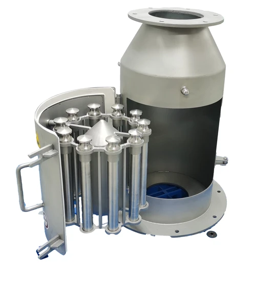 High-Efficiency Round Housing Magnetic Separator for Granular Materials