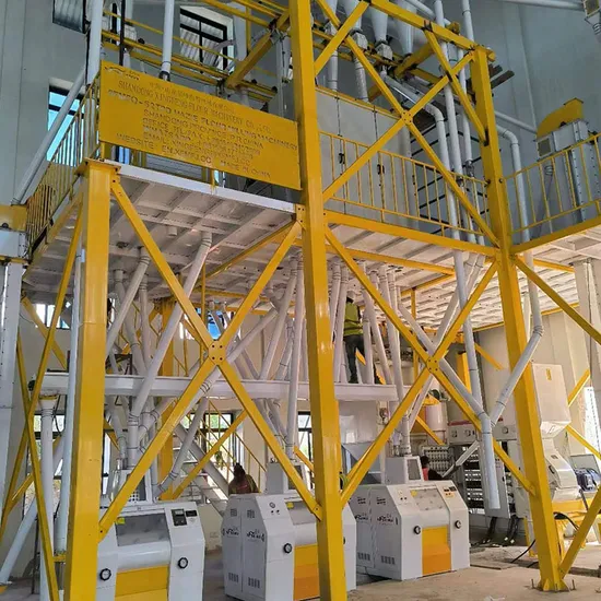 60tpd Corn Grinder Steel Frame Maize Milling Machine Set