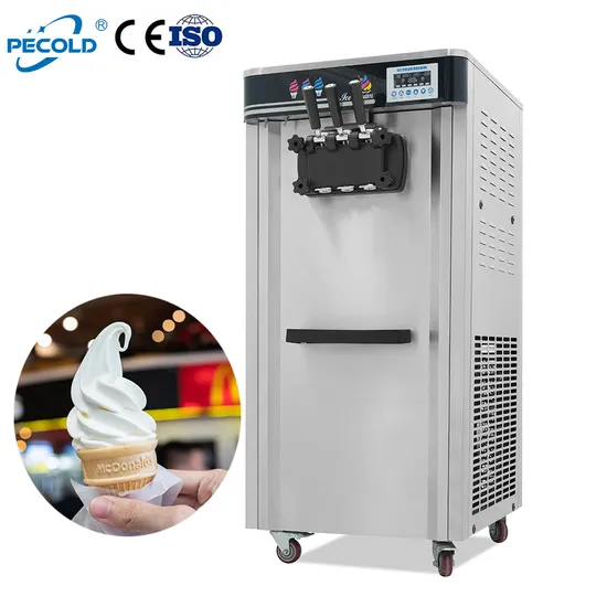 Industrial Portable Medium Size Soft Serve Ice Cream Maker Machine 2 Compressors Commercial Korean 3 Nozzle Ice Cream Machine