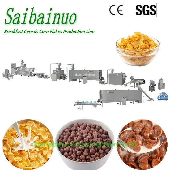 Automatic Industrial Crispy Sweet Kelloggs Choco Balls Pops Puff Snacks Chips Food Plant Breakfast Cereals Corn Flakes Making Processing Production Machine Line