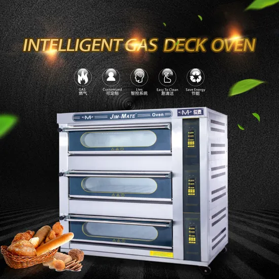 Bakery Equipmen Kitchen Catering Equipment Commercial Industrial Use Luxury 3 Deck 9 Trays Bread Cake Pizza Baking Machine Gas Deck Oven