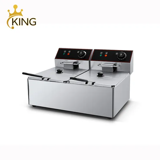Commercial Stainless Steel Double Tank Electric Potato Chips Potato Deep Fryer
