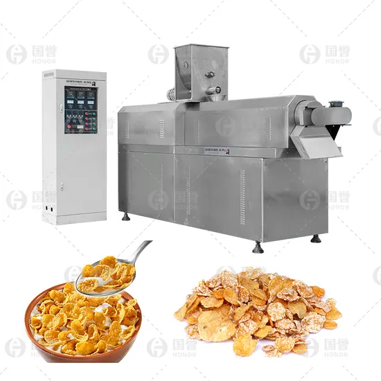 Corn Flakes Machine Breakfast Cereals Processing Line Corn Puff Machine Double Screw Food Extruder Breakfast Cereal Machine