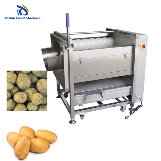 Commercial Brush Type Potato Ginger Washing and Peeling Machine