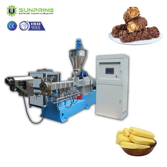 More Than 10 Years Core Filling Snacks Machine Puff Food Extruder + Pillow Core Filling Machine + Automatic Core Filling Snacks Making Machine