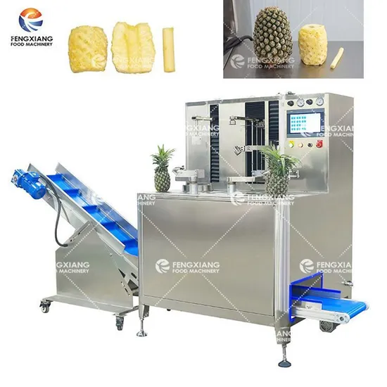 Automatic Pineapple Peeling, Head and Tail Removal, Core Poking, Opening Machine