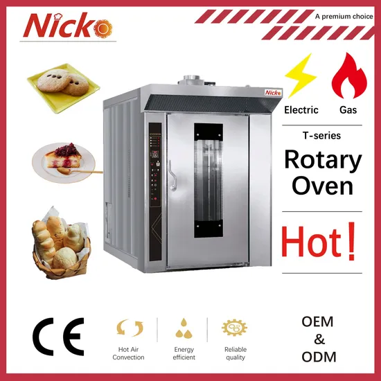 Wholesale Rotating Oven, Stainless Steel 16 32 64 Trays Bread/Cake/Pizza/Croissant Bakery Gas/Electric Rotary Oven Big Oven for Baking with Trolley