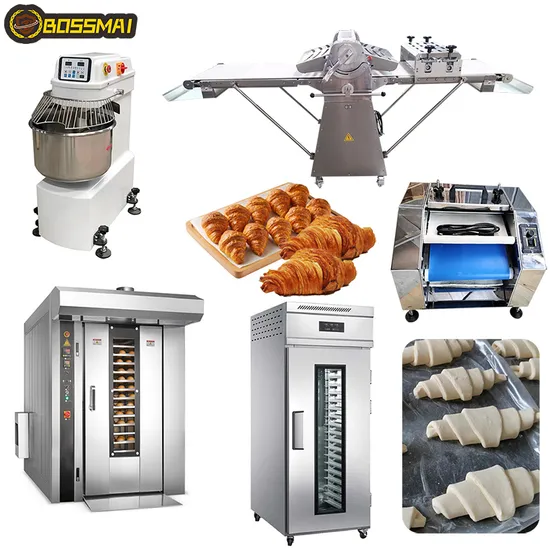 Kitchen Equipment Mini Croissant Production Line Baking Oven Dough Sheeter Bakery Bread Machine Prices