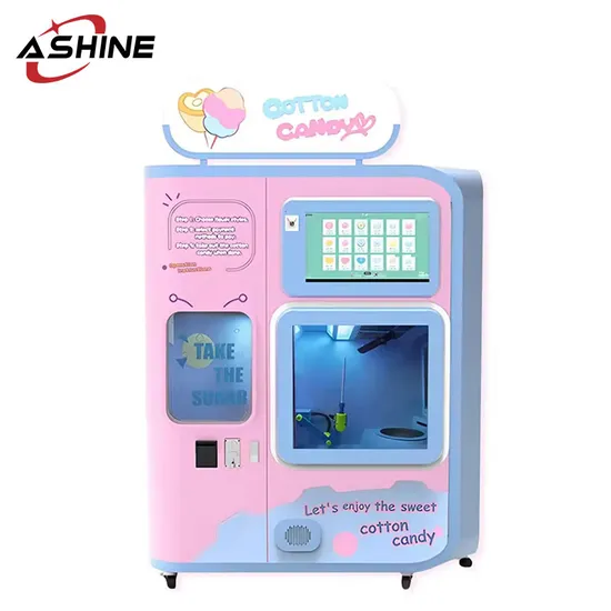 2024 Cotton Candy Machine with Sugar Selling Automatic Cotton Vending Machine Cotton Candy