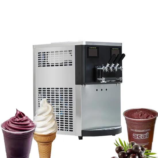 Double Control Milkshake Acai Berry Sorbet Frozen Yogurt Soft Ice Cream Machine