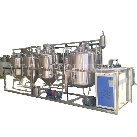 1TPD Automatic stainless steel peanut sunflower seeds coconut mustard palm crude cooking oil recycling processing oil refinery plant edible oil refining machine