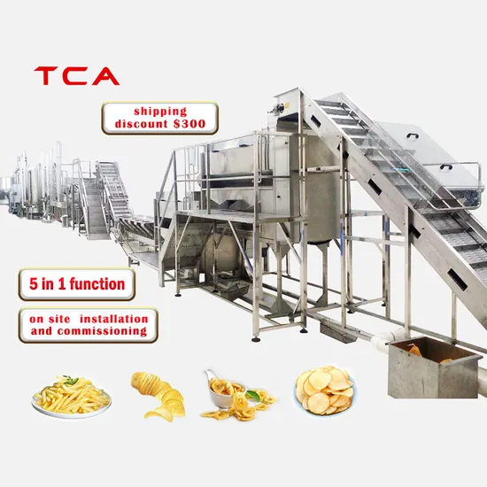 50-3000kg/H Frozen French Fries Processing Line Full Automatic French Fries Line Curly Fries Machine French
