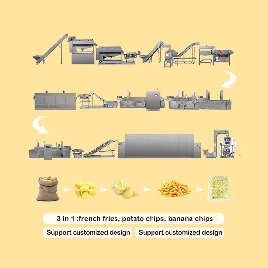 TCA Fully Automatic 100-5000kg/H Potato Crisp Chips Frozen French Fries Production Line Making Machine