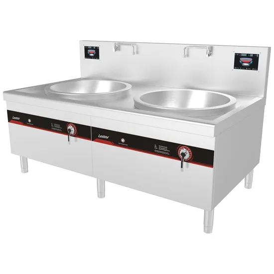 Two Burner Freestanding Induction Wok Stove for Stir Fry Cooking Heavy Duty