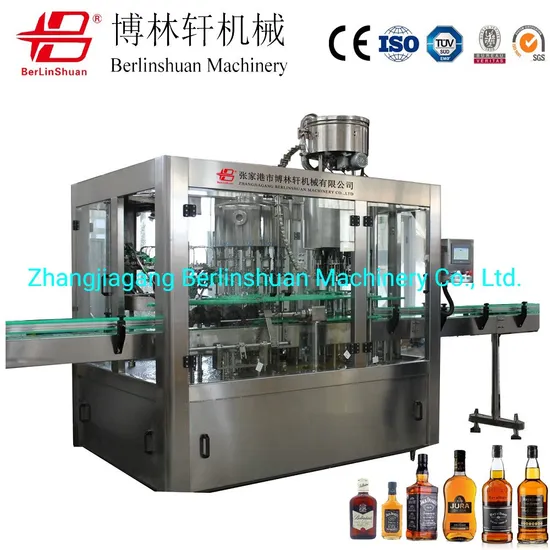 (4000-6000BPH) Full Automatic Glass Bottle Aluminum Caps Alcohol Drink Whisky Vodka Washing Filling Capping Machine