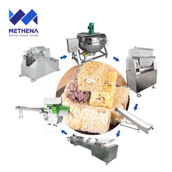 Protein Bar Extruding Machine Automatic Puffed Rice Cake Chocolate Oatmeal Fugde Bar Make Machine