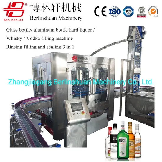 Automatic Glass Bottled Wine / Vodka /Beer Filling Machine