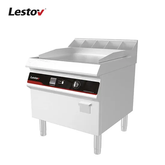 Freestanding Electric Induction Griddle Customized Cabinet High Power Rapid Heating for Restaurant