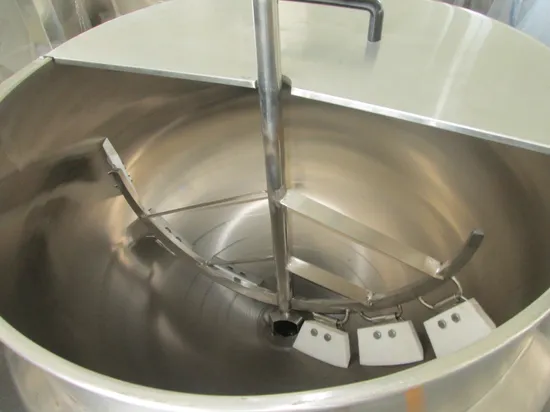 Double Layer Steam Heating Jacketed Cooking Kettle with Mixing Agitator