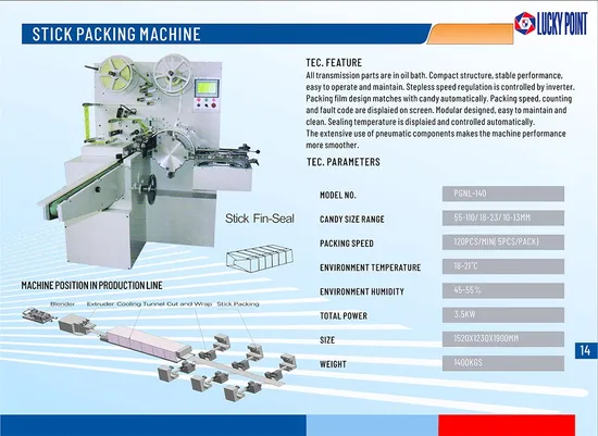 Chewing Bubble Stick Packing Machine Full Automatic Multi-Function