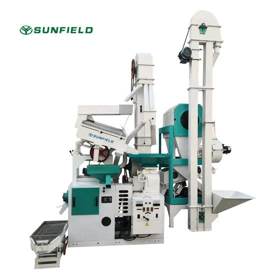One-Time Operation Sunfield Output 800-1000kg/H Combined Rice Milling Machine