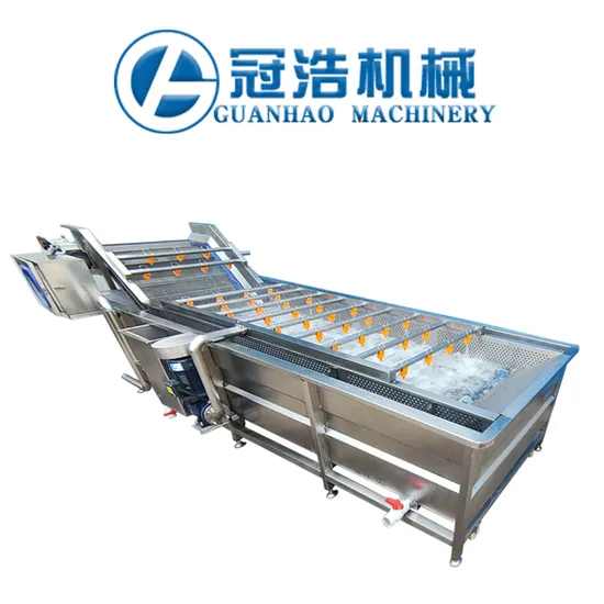 Multi Functional and Fully Automatic Bubble Fruit and Vegetable Cleaning Machine for Medicinal Herbs and Seafood, Clean Vegetable Processing and Cleaning Assemb