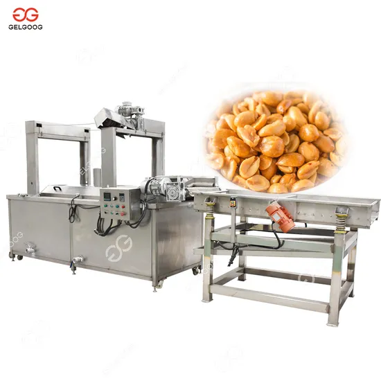 Automatic Snacks Continuous Fried Pea Nuts Fryers Line Peanut Frying Machine