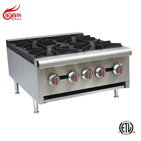 Kitchen Appliance Commercial Stainless Steel Countertop 4 Burners Gas Hotplate Stove Cooker (GHP-4W)