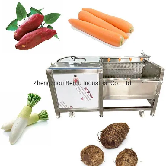 Carrots Radish Sweet Potato Onion Yam Beet Vegetbale Brush Washing Peeling Machine