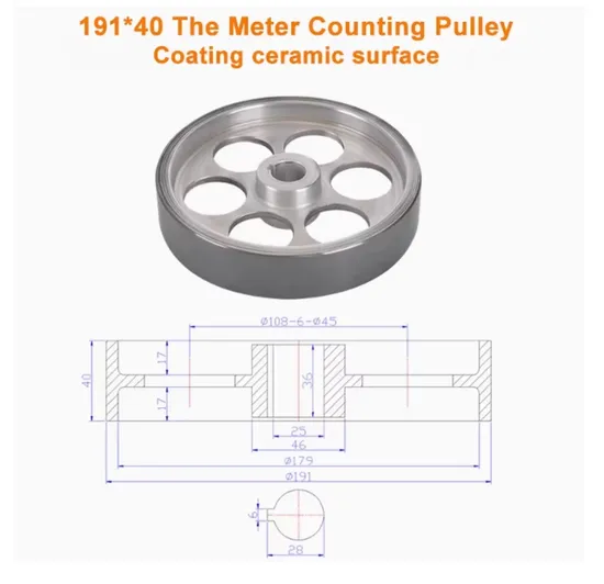 Factory Customized Extrusion Machine, Extruder Accessories, Coated Ceramic Counting Pulley 191 * 40