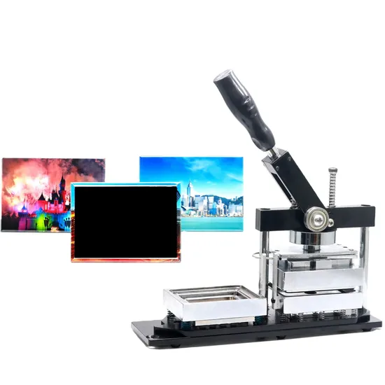 Rectangle Shape 80*53mm Fridge Magnet Button Badge Making + 80*53mm Paper Cutter + 300PCS Fridge Magnet Component