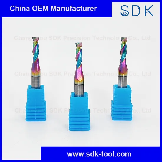 Customized Tungsten Carbide Flat Two Flutes Dlc Coated Router Fillet Engraving Bits for Copper