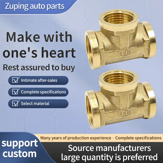 Internal and External Copper Tees Support Customized Hardware Accessory Parts