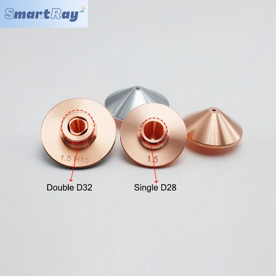 Raytools D28 D32 M14 Chrome Plate Hat Fiber Laser Cutting Copper Nozzle for Fiber Cutting Machine