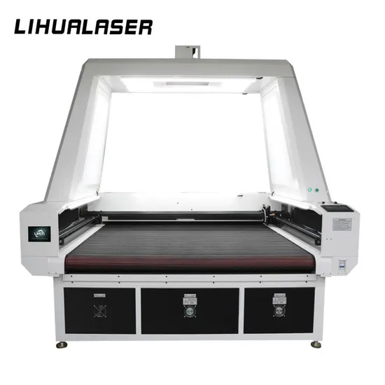 Lihua Big Vision Ccd Camera Laser Cutter Co2 Cnc Laser Cutting Machine With Conveyor For Sublimation Roll Fabric Textile Cloth Garment
