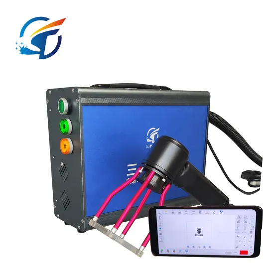 Blue Hand-Held Metal Fiber Laser Marking Machine