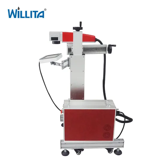 Put Logo on Metal and Duroplasts Online Flying 20W Fiber Laser Marking Machine