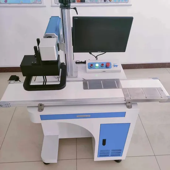 20W 30W Fiber Optic Vision Positioning Laser Marking Machine with Conveyor Belt