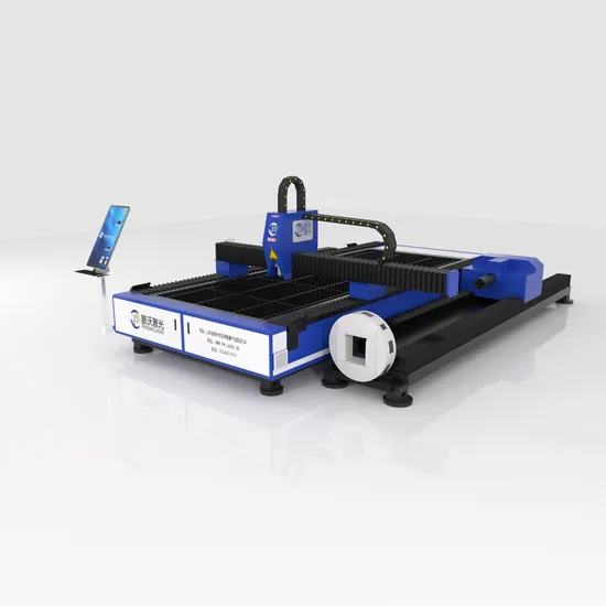 Square Tube Cutter 3000W 6000W High Power Fiber Laser Cutting Machine for Metal Plate Pipe Aluminum Copper 3000X1500mm with 230mm Diameter Rotary Axis