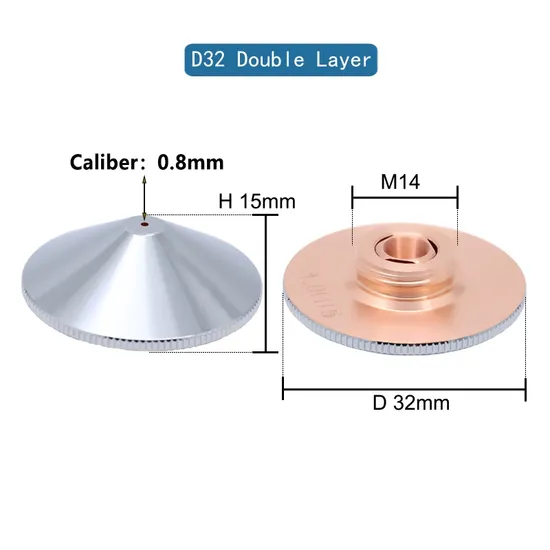 D32 Double Layer Fiber Laser Nozzle for Fiber Laser Cutting Equipment