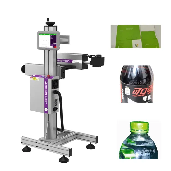 Wuhan CNC CO2 Galvo Laser Flying Laser Marking Machine Laser Date Code Machine for Pet Bottles on Production Line