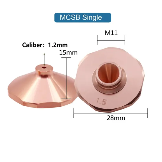 D28 M11 Hexagonal (Pacifier) Single Layer Fiber Laser Cutting Nozzle