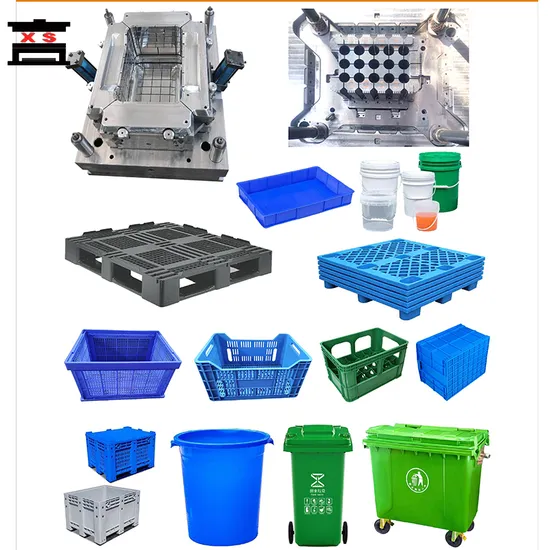 Injection Plastic Logistic Transport Pallet Turnover Box Mold Storage Vegetable Fruit Milk Beer Crate Industrial Wheelie Dustbin Trash Bin Mould