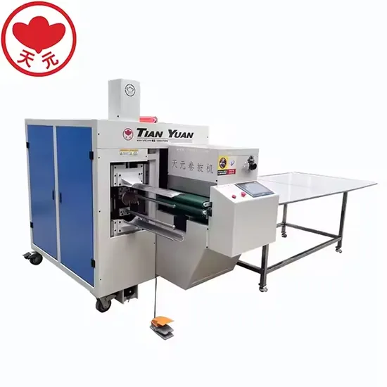 Automatic Quilt Quilting Wadding Mattress Comforter Sleeping Bag Pillow Cushion Blanket Duvet Rolling Coiling Winding Packing Machine