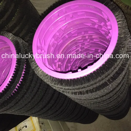 Black Bristle Purple Plate Textile Brush Stenter Wheel Brush (YY-556)